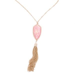 Pink Abalone Tassel Necklace